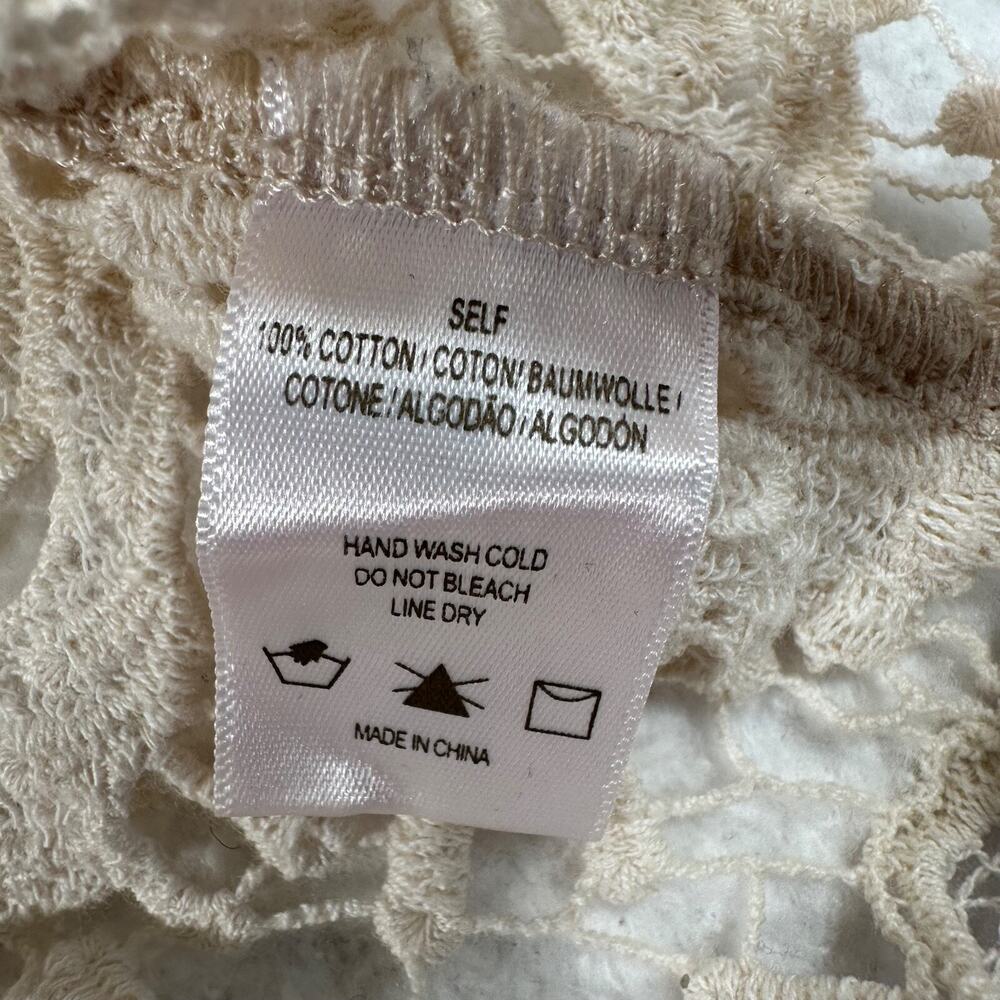 Sunday In Brooklyn Blouse Women Large Ivory Crochet Lace Sheer Top Anthropologie - Picture 4 of 7